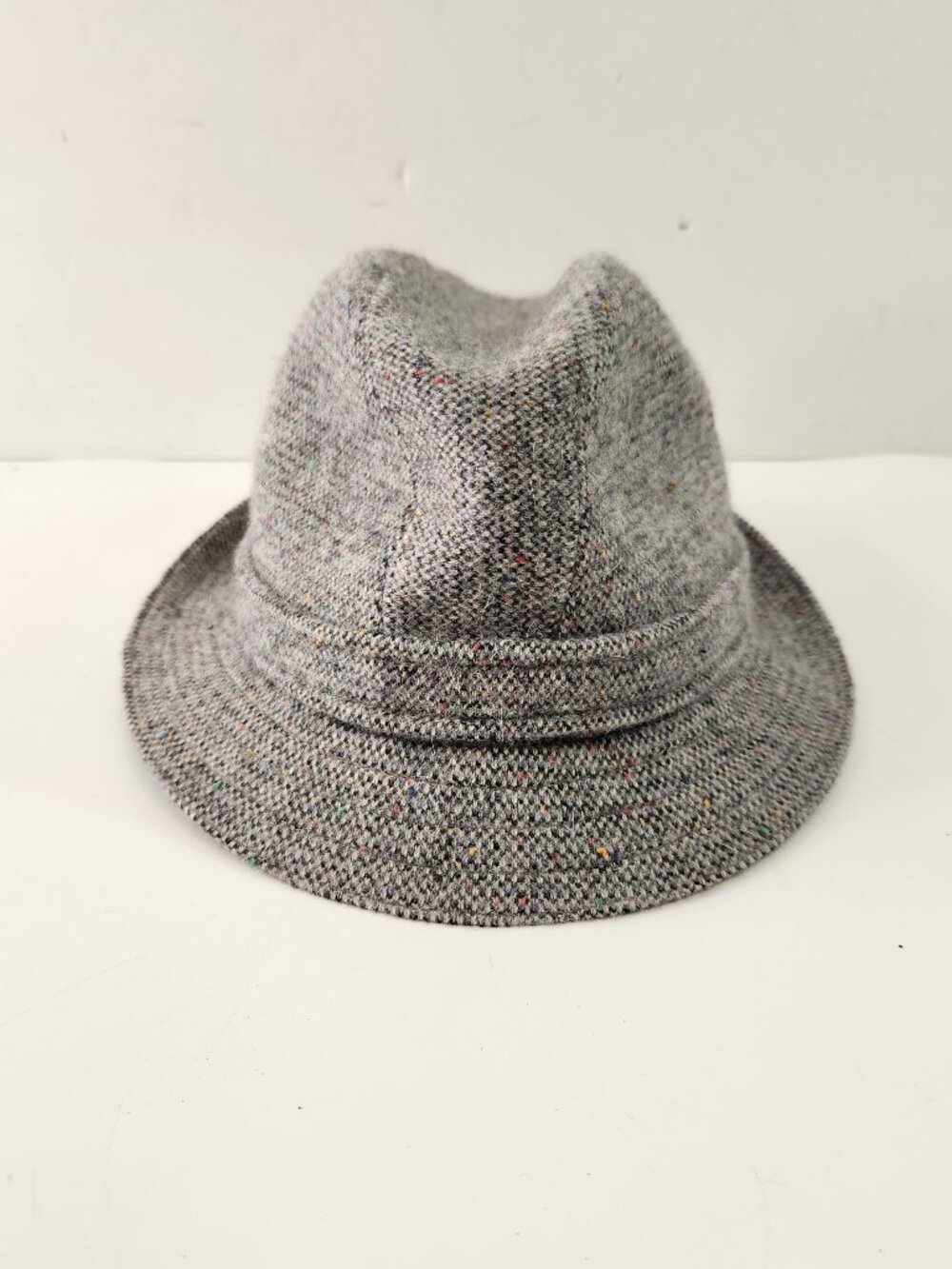 Kangol Clipper Moorland Gray Fedora Bucket Hat Size Large Wool Blend